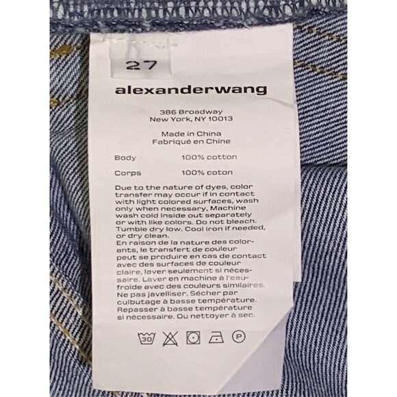 Alexander Wang Blue Full Print Cotton Jeans Casual Pants Size 27 - Picture 4 of 4